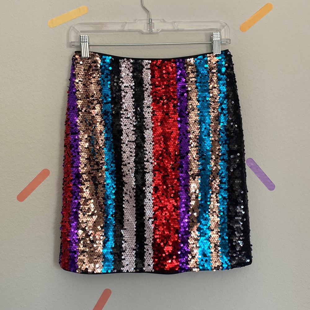A|X Armani Exchange Sequin Skirt Striped NWT